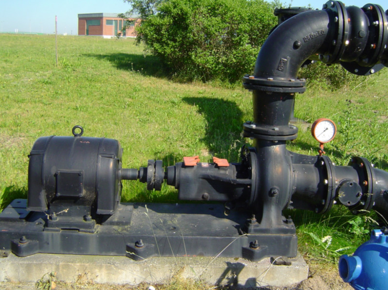Alte Kläranlage Delitzsch um 1940, Abwasserpumpe zur Beschickung der Rieselfelder Alte Kläranlage Delitzsch um 1940, Abwasserpumpe zur Beschickung der Rieselfelder